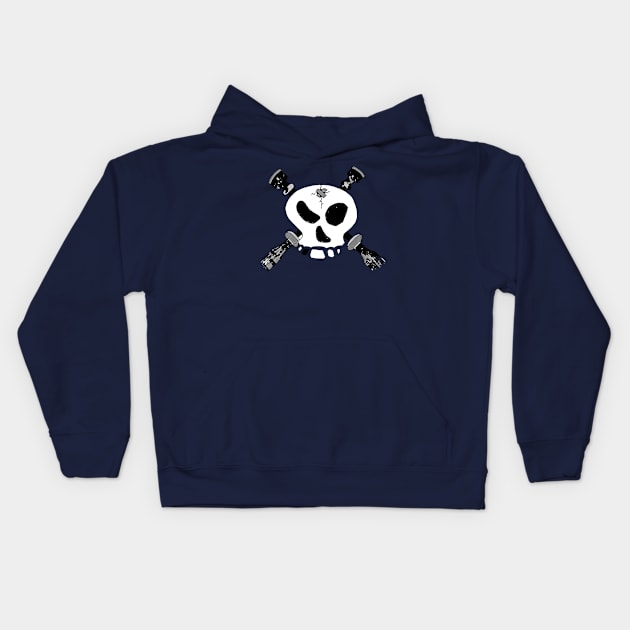 Skull & Cross-Drones Original Kids Hoodie by Lonely_Busker89